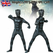 Black Panther Boys Kids Superhero Cosplay Costume Party Fancy Dress Up Outfit UK