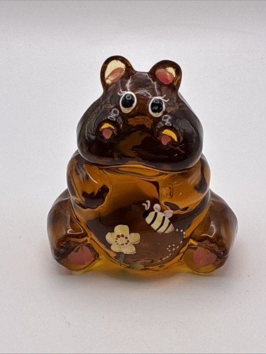Fenton glass amber hippo - glass,