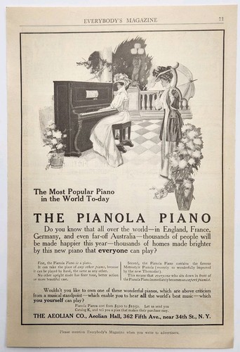 1907 aeolian pianola piano - aeolian,