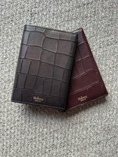 2x Mulberry Croc Leather Passport Holders - Black And Maroon