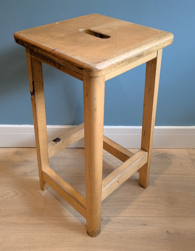 Vintage style wooden stool - vintage,