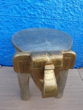 Antique Wooden Elephant Handicraft Side Table (H.560 x W.470 xD.600mm