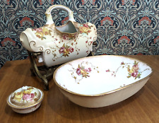 Rare Doulton Burlsem Royles Patent Toilet Aquarius Set Victorian Wash Basin Jug