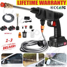 Portable Cordless Car High Pressure Washer Jet Water Wash Cleaner Gun +2 Battery