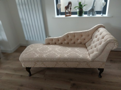 Vintage cream fabric - vintage, chaise