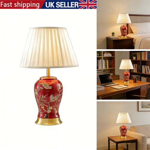 Red ceramic lamp - lamp, single