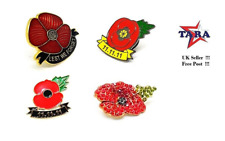 New Red Poppie Flower Soldier Never Forget Pin Badge Lapel Metal Enamel TaRa UK