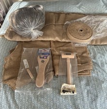 upholstery tools, hessian, horse hair bundle