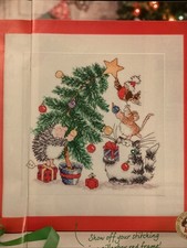 Margaret Sherry Cat Hedgehog Mouse Robin Tree Christmas Cross Stitch Chart