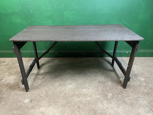 Vintage painted wooden trestle - wooden,