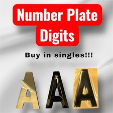 Single Number Plate Digits- 4D Laser Cut | 3D Gel | Retro Style – High Quality -