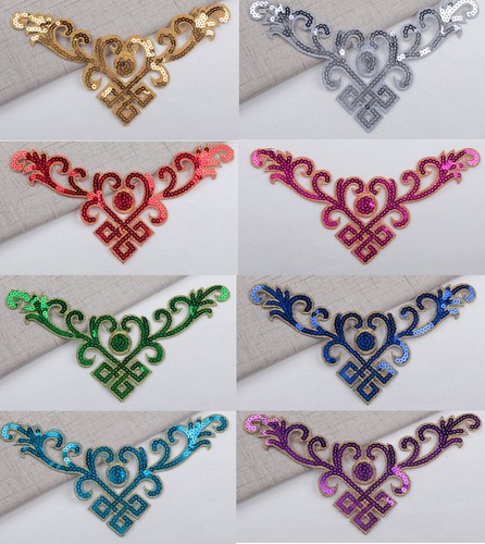 Sequin embroidery patch lace