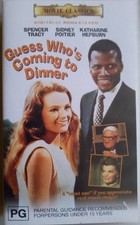 GUESS WHO'S COMING TO DINNER? (1967) VHS Video PAL Poitier Tracy Hepburn 1999