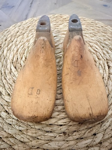 Antique pair wooden shoe - of,