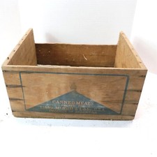 VINTAGE LIBBY MCNEIL CORNED MUTTON NO.1 CANS WOOD CRATE PRODUCT OF ARGENTINA