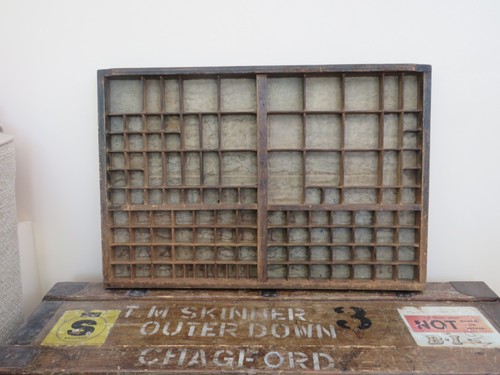 Vintage wooden printers tray - printers,