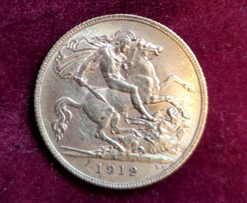 Gold half sovereign coin - gold,