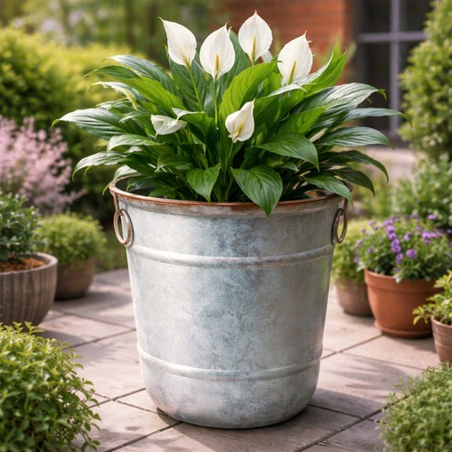Jsh garden planter galvanised - planter,