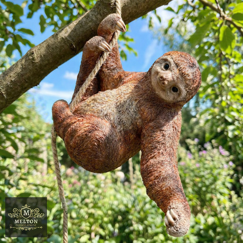 Hanging sloth sculpture - sloth, large