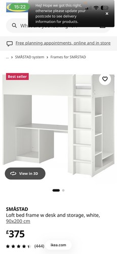 Ikea småstad loft - ikea, bed