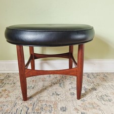 Vintage G Plan Danish Design Black Stool Kofod Larsen Teak Dressing Table Seat