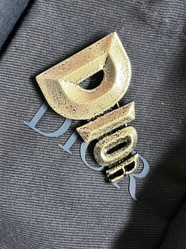 Dior men silver logo brooch - silver,
