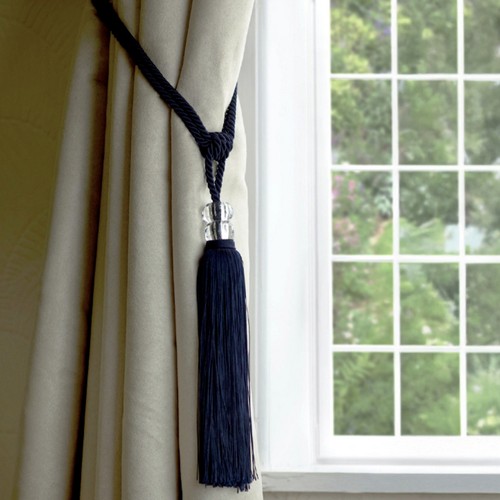 Shimmer tiebacks navy - 2, x