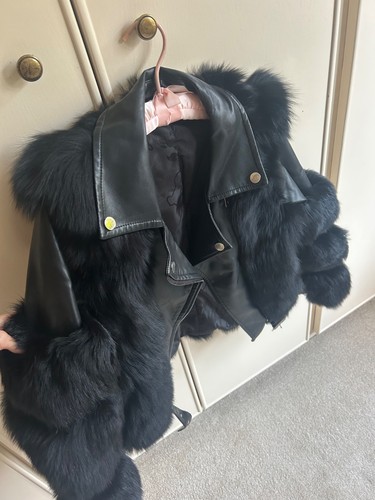 Cropped black mink fur coat - cropped,