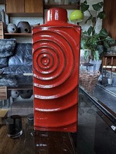 Vintage West German Pottery Steuler Zyklon Vase 213 - 20 In Red - Carl Zalloni