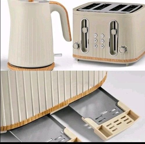 Cream wood effect kettle - cream,