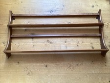 Vintage Solid Wood Light Elm Ercol Plate Rack Wall Hanging Shelf MCM 38” X 20”