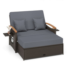 COSTWAY Outdoor Wicker Daybed