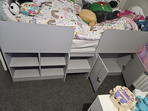 Grey cabin midsleeper bed - midsleeper,