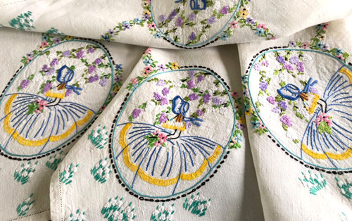 Vintage embroidered tablecloth