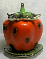 Vintage Goebel Pottery Strawberry Shape Pot Preserve Lidded Jam Jar German