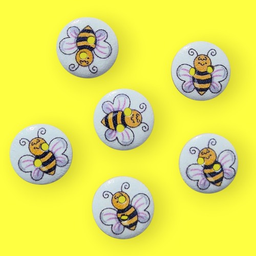 Adorable bee wooden buttons - bee,