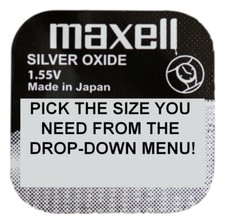Genuine MAXELL Silver Oxide Watch Battery 1.55v Japan Made - ALL SIZE SHOWCASE!