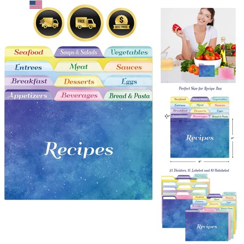Recipe card dividers 4x6 - 24,