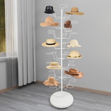 White Hat Rack, Freestanding Hat Display Stand, 8-tier Hat Holders