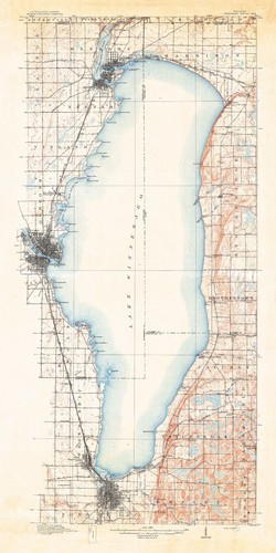 1911 map lake winnebago - lake,