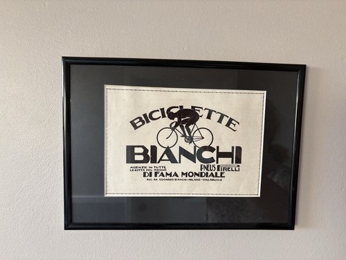 Two bianchi framed adverts - bianchi,