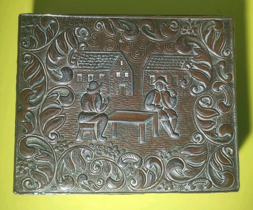 Pewter humidor cigar box - cigar,