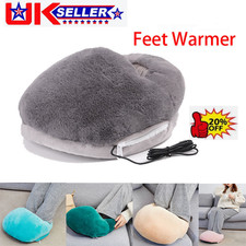 Electric Heating Feet Boot Slipper Plush Unisex USB Foot Warmer Winter Warm UK