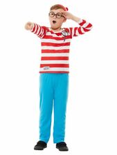 Deluxe Where's Wally Red & White Boy's Book Day Fancy Dress Costume Hat Glasses