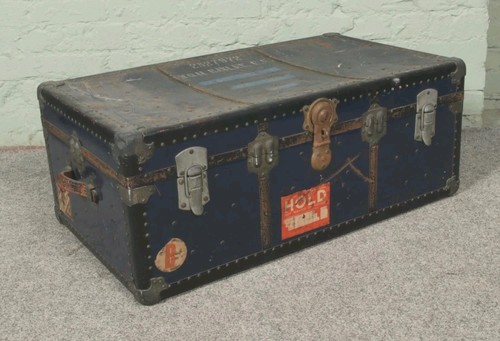 Vintage travel trunk with twin - trunk,