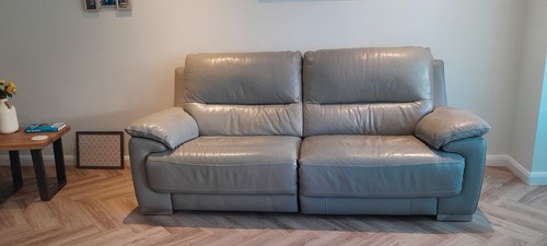 Silver grey seater leather - seater,