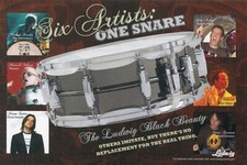 2008 small Print Ad Ludwig Black Beauty Snare Drum w Patrick Wilson Jason Sutter
