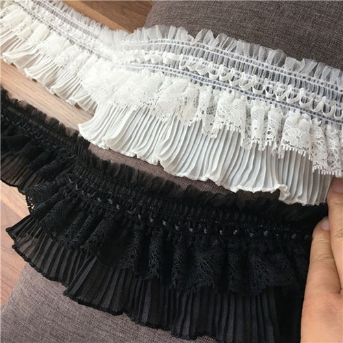 Pleated elastic costume collar - elastic,