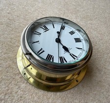 WW2 RAF BRASS BULKHEAD CLOCK
