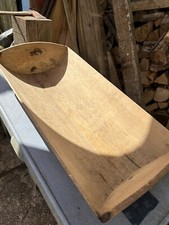 Large Antique Wooden Bread Dough Bowl Salting Tray